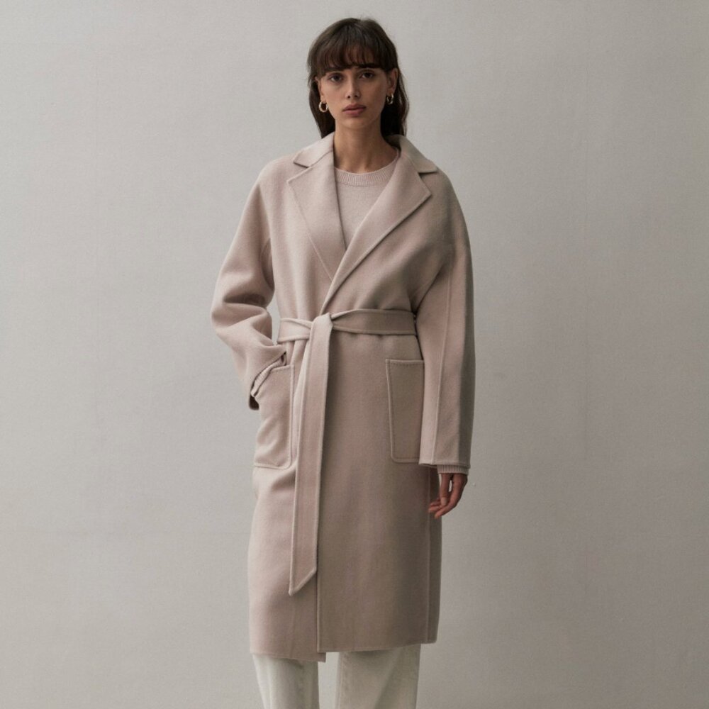 The Curated "The Classic Coat" in Bone, Size Small